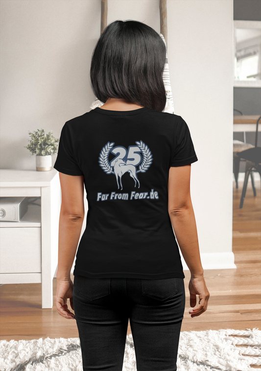 Damen Premium organic Stella Muser T-Shirt mit DTF Druck - 25 Jahre Jubiläums Ausgabe FFF FARFROMFEAR Tierschutz