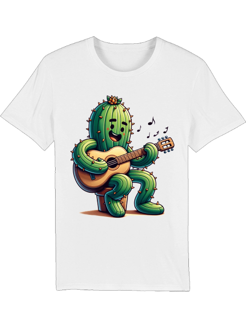 Cartoon Cactus Guitar Player Creator T-Shirt