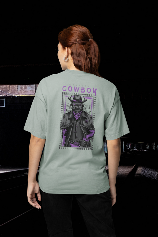 COWBOY DOG Warrior Streetwear Backprint - Freestyler Bio Oversized Unisex T-Shirt Erwachsene SH