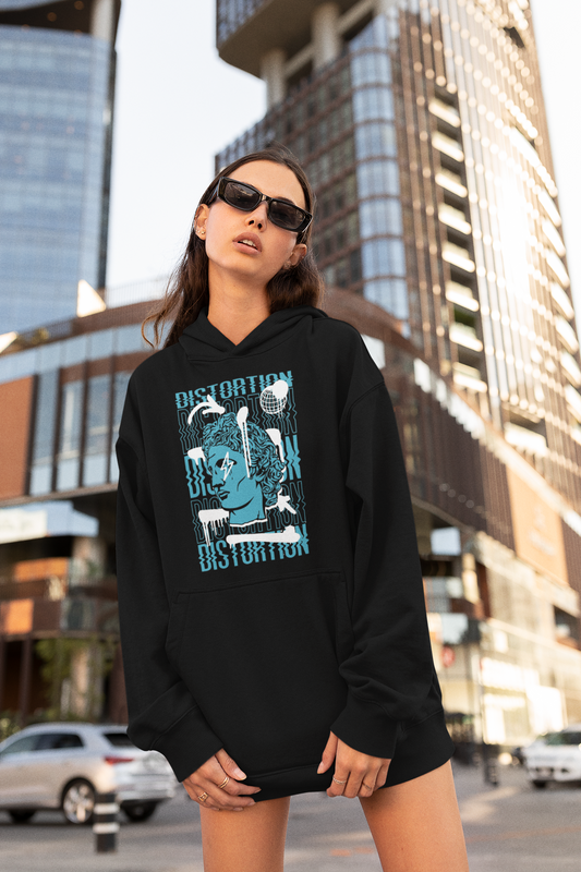 DISTORTION APOLLO VIBES Streetwear Frontside - Slammer Bio Oversized Unisex Hoodie Erwachsenen SH