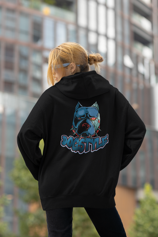 DOGSTYLE CYBER PITBULL Streetwear Backside - Slammer Bio Oversized Unisex Hoodie Erwachsene SH
