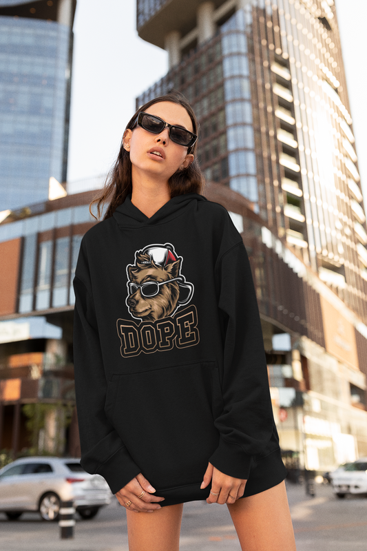 DOPE DOG BEAR STYLE Streetwear Frontside - Slammer Bio Oversized Unisex Hoodie Erwachsenen SH