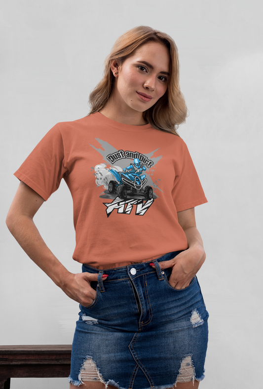 Dust and Dirt ATV Aventure Front - Unisex Erwachsenen Bio Baumwolle Kurzarm Shirt Creator T-Shirt 2.0 ST/St SK