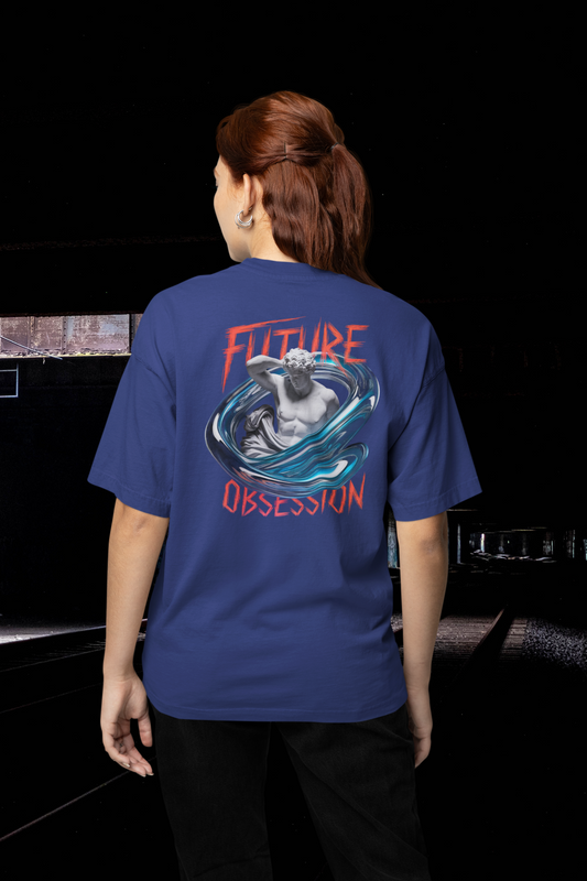 FUTURE OBSESSION STATUE Streetwear Backprint - Freestyler Organic Oversized Unisex T-Shirt Adult SH