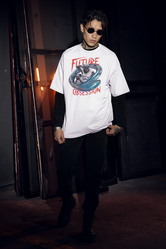 FUTURE OBSESSION STATUE Streetwear Front Print - Freestyler Organic Oversized Unisex T-Shirt Adult SH