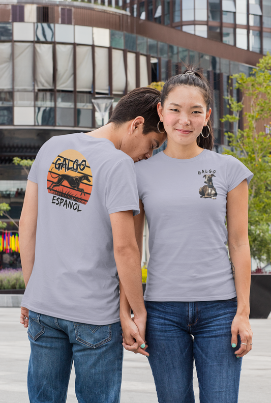 Galgo Espanol Sunset Run Beidseitiger Druck - Unisex Erwachsenen Bio Cruiser T-Shirt ST/ST SH - Herren Premium Organic Shirt 2.0 ST/ST