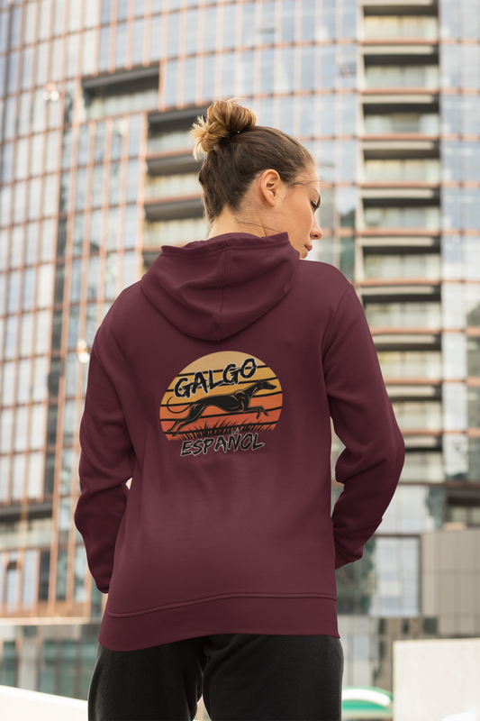 Galgo Espanol Sunset Run beidseitiger Druck - Damen Erwachsenen Hoodie JH SH