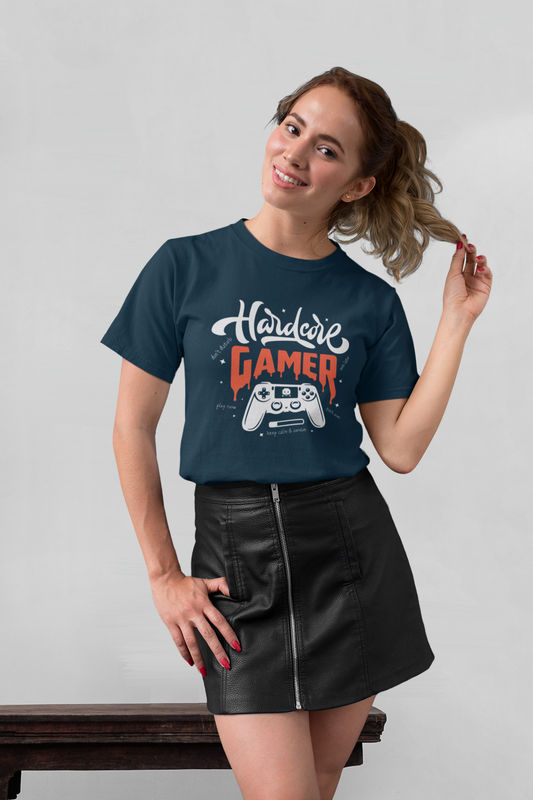 Hardcore Gamer Front - Unisex Erwachsenen Bio Baumwolle Kurzarm Shirt Creator T-Shirt 2.0 ST/ST SH
