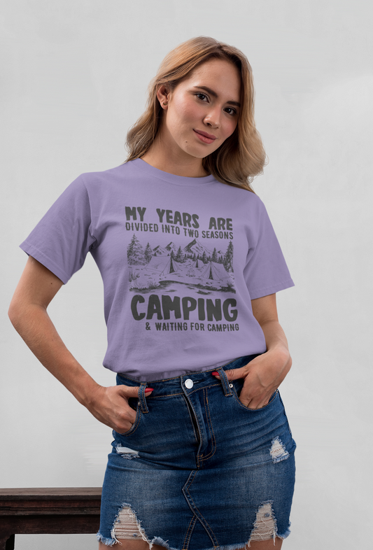 Jahr in zwei Zeiten Camping Front - Unisex Erwachsenen Bio Baumwolle Kurzarm Shirt Creator T-Shirt 2.0 ST/ST SK