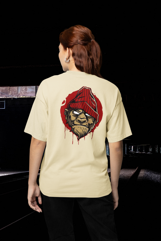 MONKEY BOSS Streetwear Backprint - Freestyler Bio Oversized Unisex T-Shirt Erwachsenen SH
