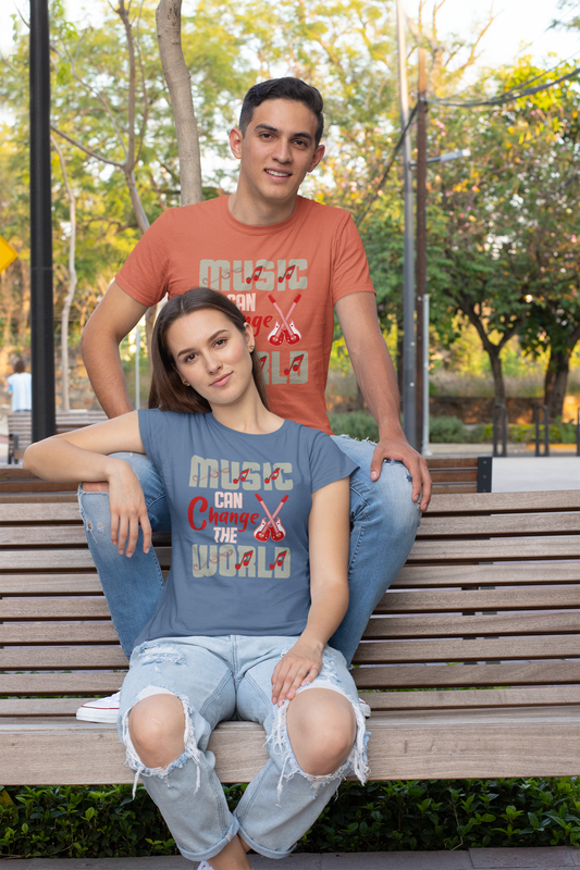 Music can Change the WORLD - Unisex Erwachsenen Bio Creator T-Shirt SH