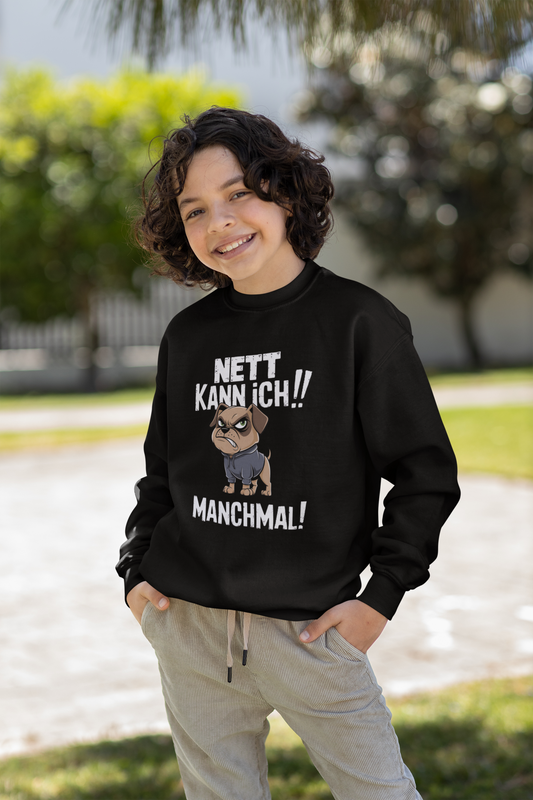 Nett kann ich! Manchmal! Comic Hund - Mini Changer Sweatshirt ST/ST