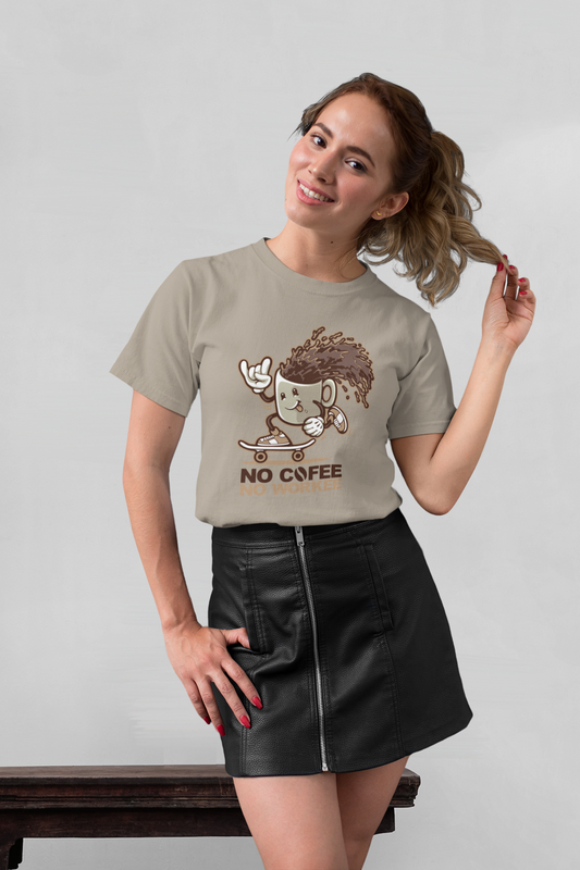 No Cofee No workee Front - Unisex Erwachsenen Bio Baumwolle Kurzarm Shirt Creator T-Shirt 2.0 ST/ST SH