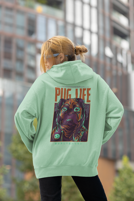 PUG LIFE Warrior Streetwear - Slammer Bio Oversized Unisex Hoodie Erwachsenen SH