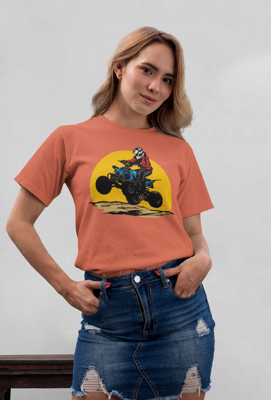 Quad Off-Road Sonne Front - Unisex Erwachsenen Bio Baumwolle Kurzarm Shirt Creator T-Shirt 2.0 ST/ST SK