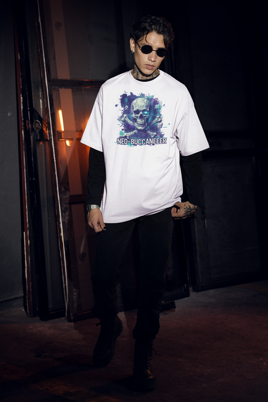 SKUL NEO-BUCANEEER Streetwear Frontprint - Freestyler Bio Oversized Unisex T-Shirt Erwachsenen SH