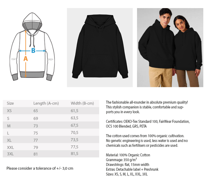 Einhorn Die Lage ist Besäufniserregend Rückseite - Unisex Erwachsenen Bio Slammer Oversized Hoodie