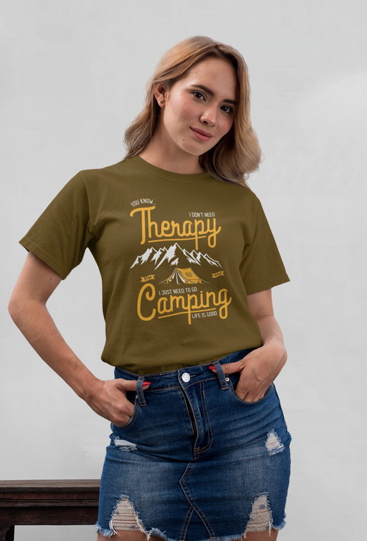 Therapy Camping Front - Unisex Erwachsenen Bio Baumwolle Kurzarm Shirt Creator T-Shirt 2.0 ST/ST SK