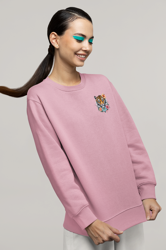 Tiger Wild im Kopf Liebe im Herz Freiheit im Blut BS - Unisex Erwachsenen Bio Changer Sweatshirt ST/ST SH