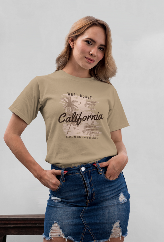 West Coast California Front - Unisex Erwachsenen Bio Baumwolle Kurzarm Shirt Creator T-Shirt 2.0 ST/St SK