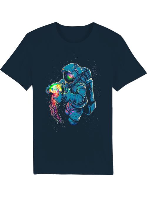 Camiseta Astronauta Universo en Mano Creador