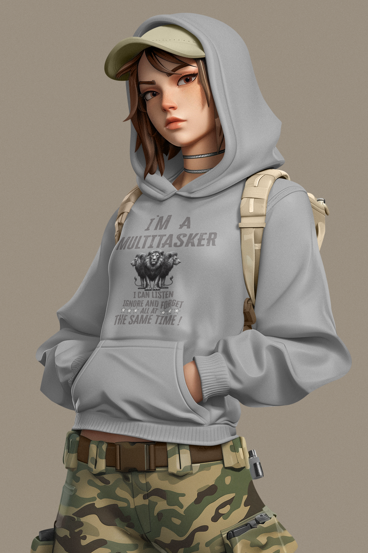 Sudadera con capucha Cruiser Soy Multitasker 3 Leones