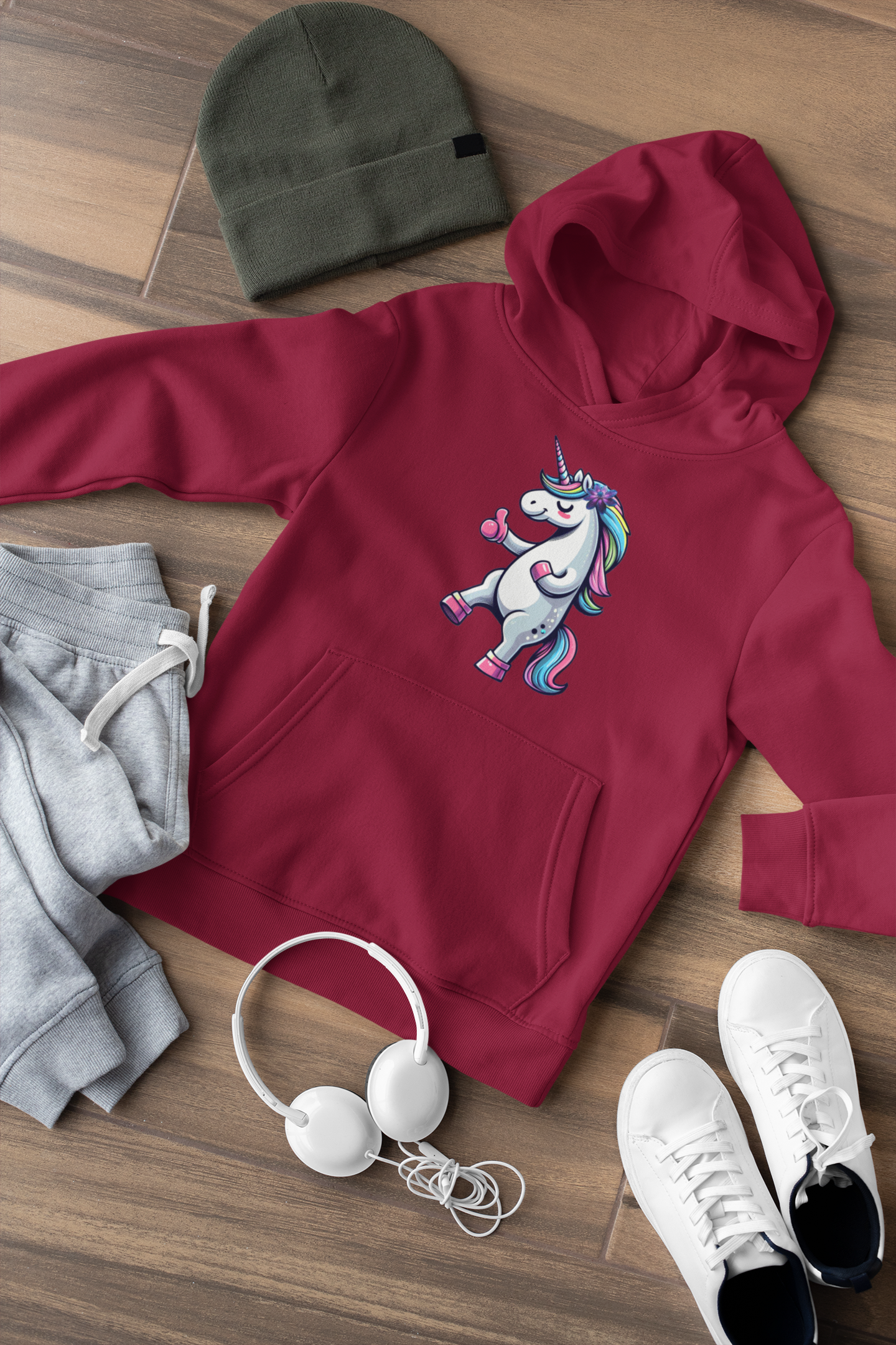 Sudadera con capucha premium para niños Sweet Unicorn Thumbs Up