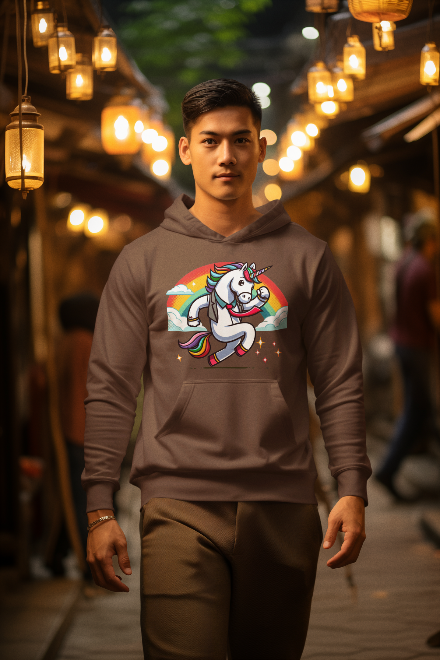 Sudadera con capucha Cruiser unicornio con arcoíris
