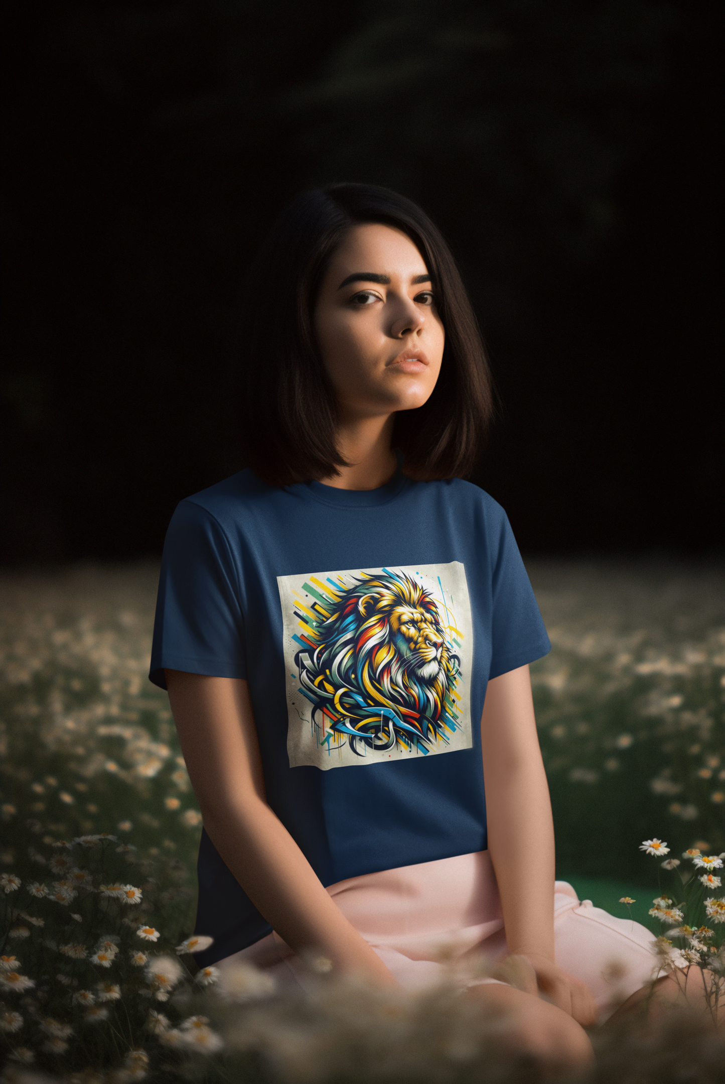 Löwe Art Style Quadratisch Creator T-Shirt SK