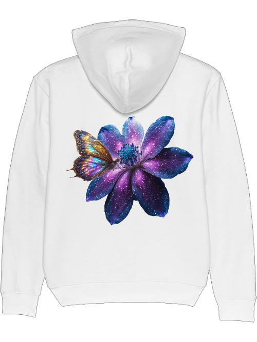 Cruiser Hoodie Partnershirt Galaxieblume mit Schmetterling Backsite
