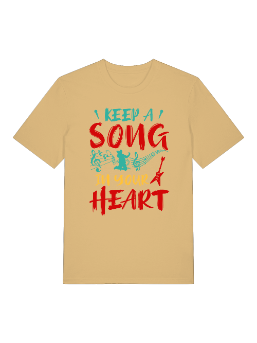 Keep a Song in your Heart color Front - Unisex Erwachsenen Bio Baumwolle T-Shirt Creator 2.0 ST/St SH