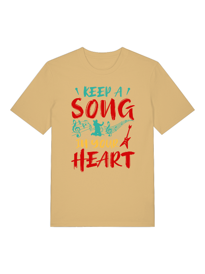Keep a Song in your Heart color Front - Unisex Erwachsenen Bio Baumwolle T-Shirt Creator 2.0 ST/St SH