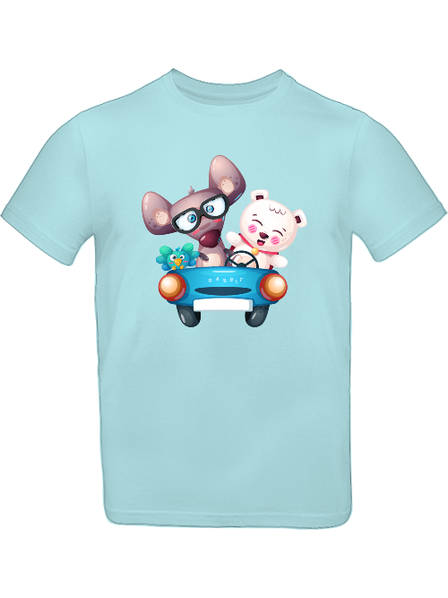 Camiseta de dibujos animados Trio Bird Mouse Bear para niños