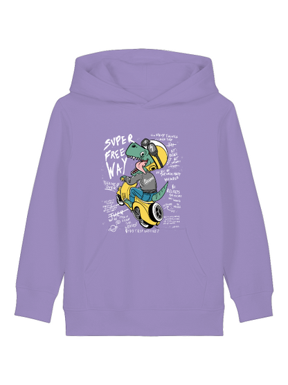 Cartoon Dinospeed auf Motorroller - Mini Cruiser Hoodie 2.0 Kinder Kapuzenpullover SK