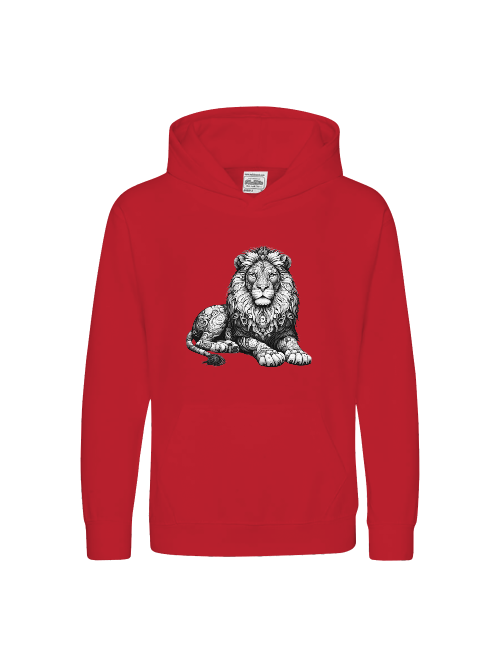 Kids Premium Hoodie Sweet Mandala Lion in gray