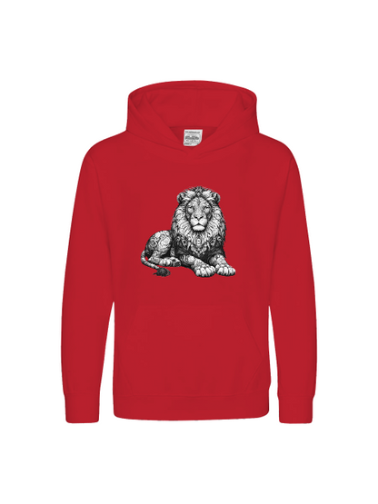 Sudadera con capucha Premium para niños Sweet Mandala Lion en gris