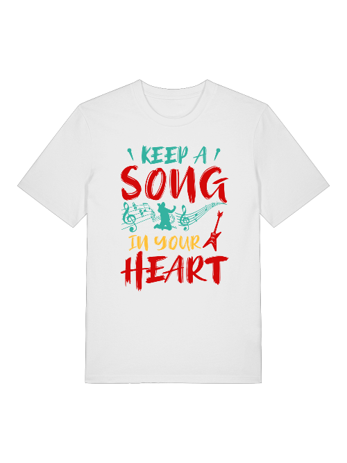 Keep a Song in your Heart color Front - Unisex Erwachsenen Bio Baumwolle T-Shirt Creator 2.0 ST/St SH