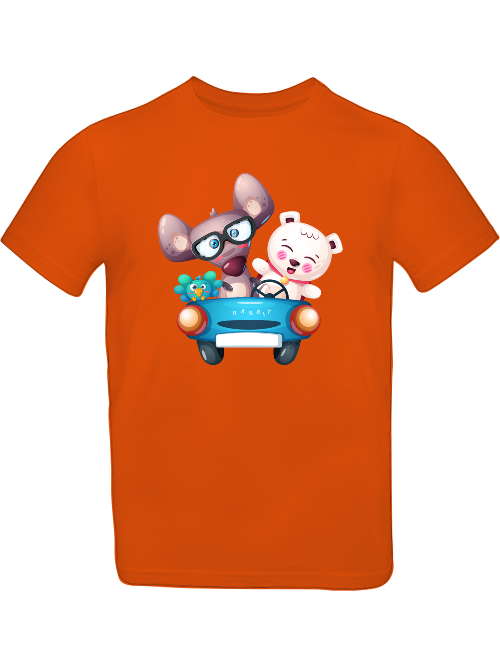 Camiseta de dibujos animados Trio Bird Mouse Bear para niños