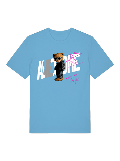 Born with Style Teddy 2.0 Front - Unisex Erwachsenen Bio Baumwolle Kurzarm Shirt Creator T-Shirt 2.0 ST/St SH