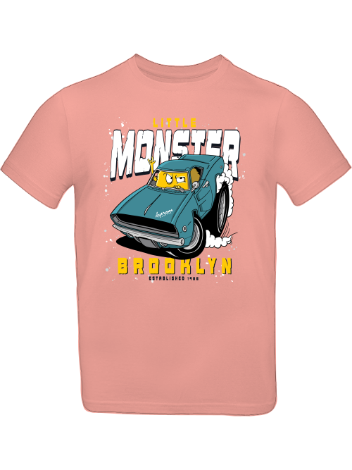 Cartoon Little Monster Monstercar T-Shirt Kids SK