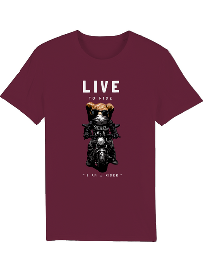 Biker Teddy Live to Ride - Creator T-Shirt SK