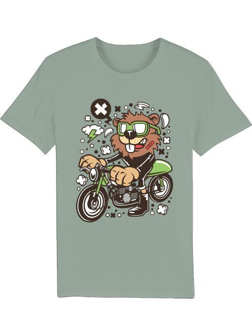 Camiseta con diseño de Castor Racer de dibujos animados