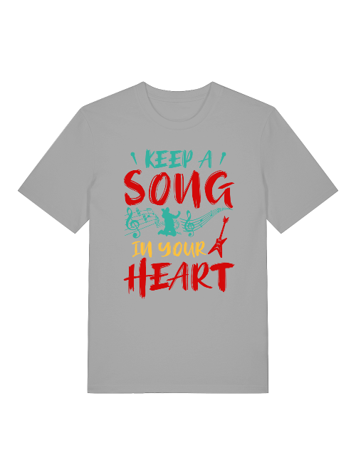 Keep a Song in your Heart color Front - Unisex Erwachsenen Bio Baumwolle T-Shirt Creator 2.0 ST/St SH