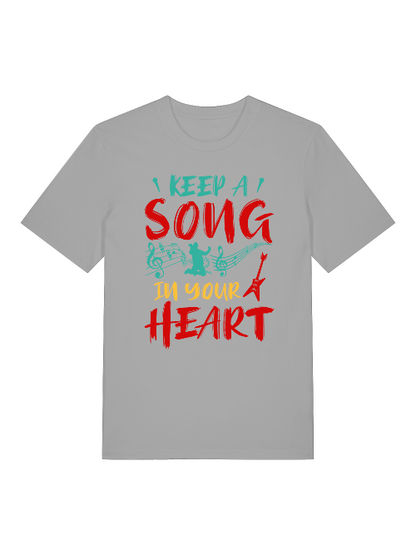 Keep a Song in your Heart color Front - Unisex Erwachsenen Bio Baumwolle T-Shirt Creator 2.0 ST/St SH