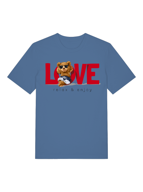 Love Teddy Relax and Enjoy 2.0 Front - Unisex Erwachsenen Bio Baumwolle Kurzarm Shirt Creator T-Shirt 2.0 ST/St SH
