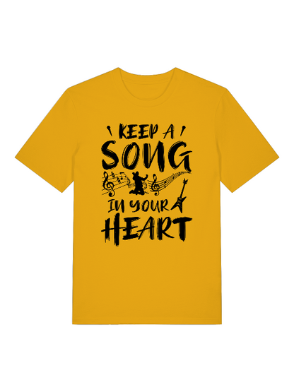 Keep a Song in your Heart Front - Unisex Erwachsenen Bio Baumwolle T-Shirt Creator 2.0 ST/St SH