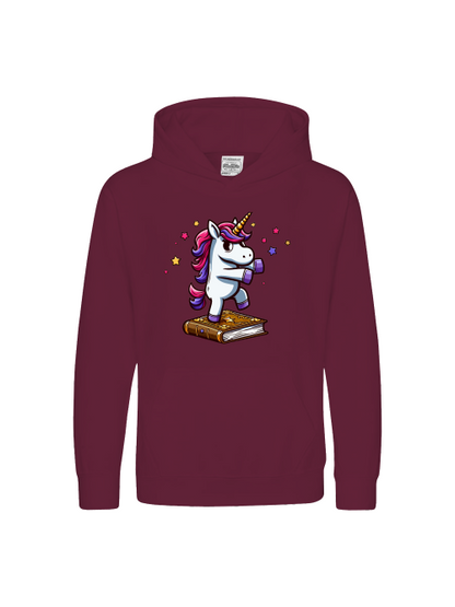 Unicornio bailando sobre un libro - Sudadera con capucha premium para niños SK