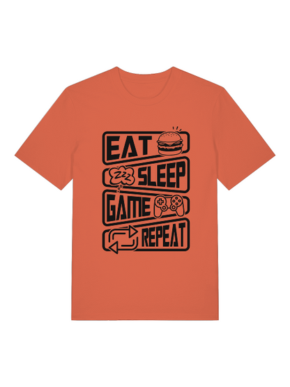 Eat Sleep Game Repeat Front - Unisex Erwachsenen Bio Creator T-Shirt SH
