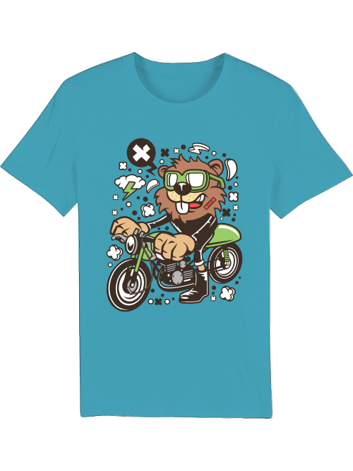 Camiseta con diseño de Castor Racer de dibujos animados