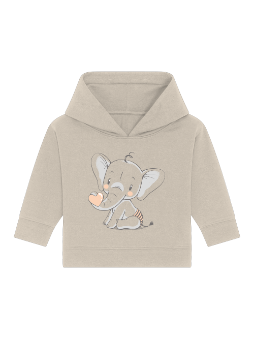 Cartoon Babyelefant mit Herz - Baby Cruiser Hoodie Baby Kleinkinder Kapuzenpullover SK